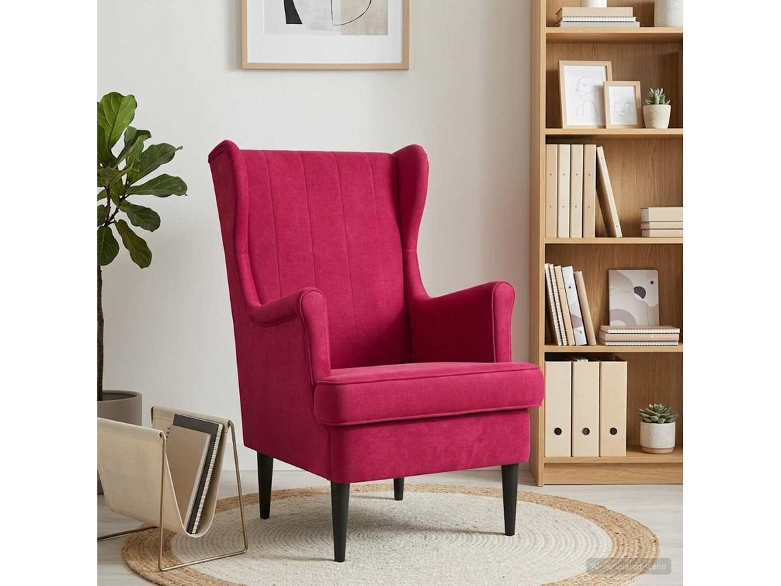 Vidaxl Poltrona Vinho Vermelho Veludo