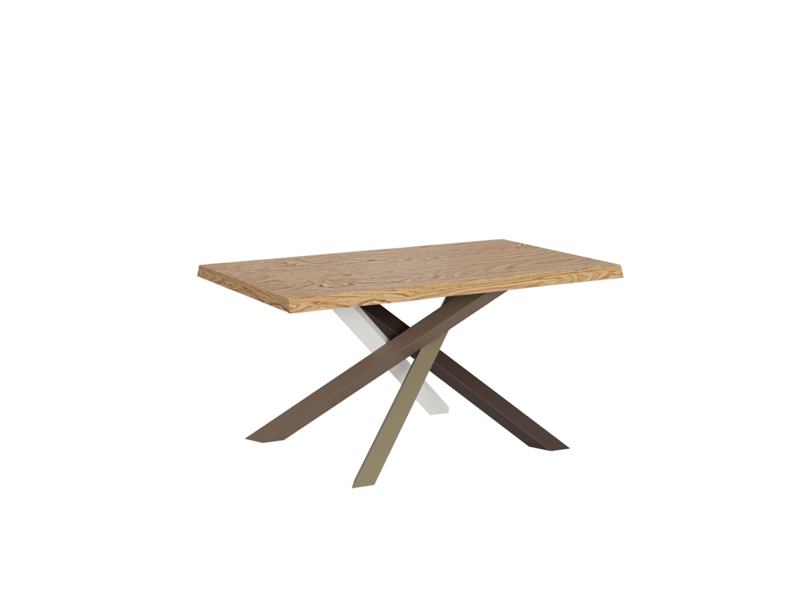 Mesa Extensível 90x140/190 Cm Versalux Pernas Carvalho Descascado 4/c Itamoby
