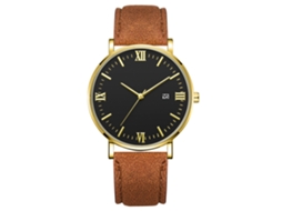 Reloj De Cuarzo Con Correa De Cuero Estilo Simple Y Moderno Decoración Manual(19)