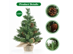 Árvore de Natal Mini Artificial de Mesa 1,5ft com Luzes LED e Bateria com S/MARCA