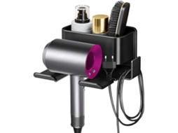 Suporte De Parede Para Secador Cabelo, Autoadesivo, Sem Necessidade Furar, Com Escova, Ideal Banheiro, Quarto E Hotel.