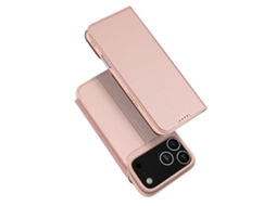 Capa Dux Ducis Para Iphone 17 Pro Max Com Suporte - Rosa
