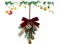 Enfeite Porta Sinos Natal Decorações Inverno Laços Natalinos Pinhas Entrada Varanda Parede Externa Janela GOKOCO