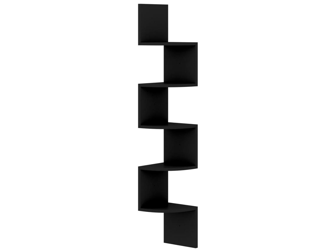 Wall Corner Shelf, Wall Corner Shelves Vidaxl Preto Madeira Processada (n/a)