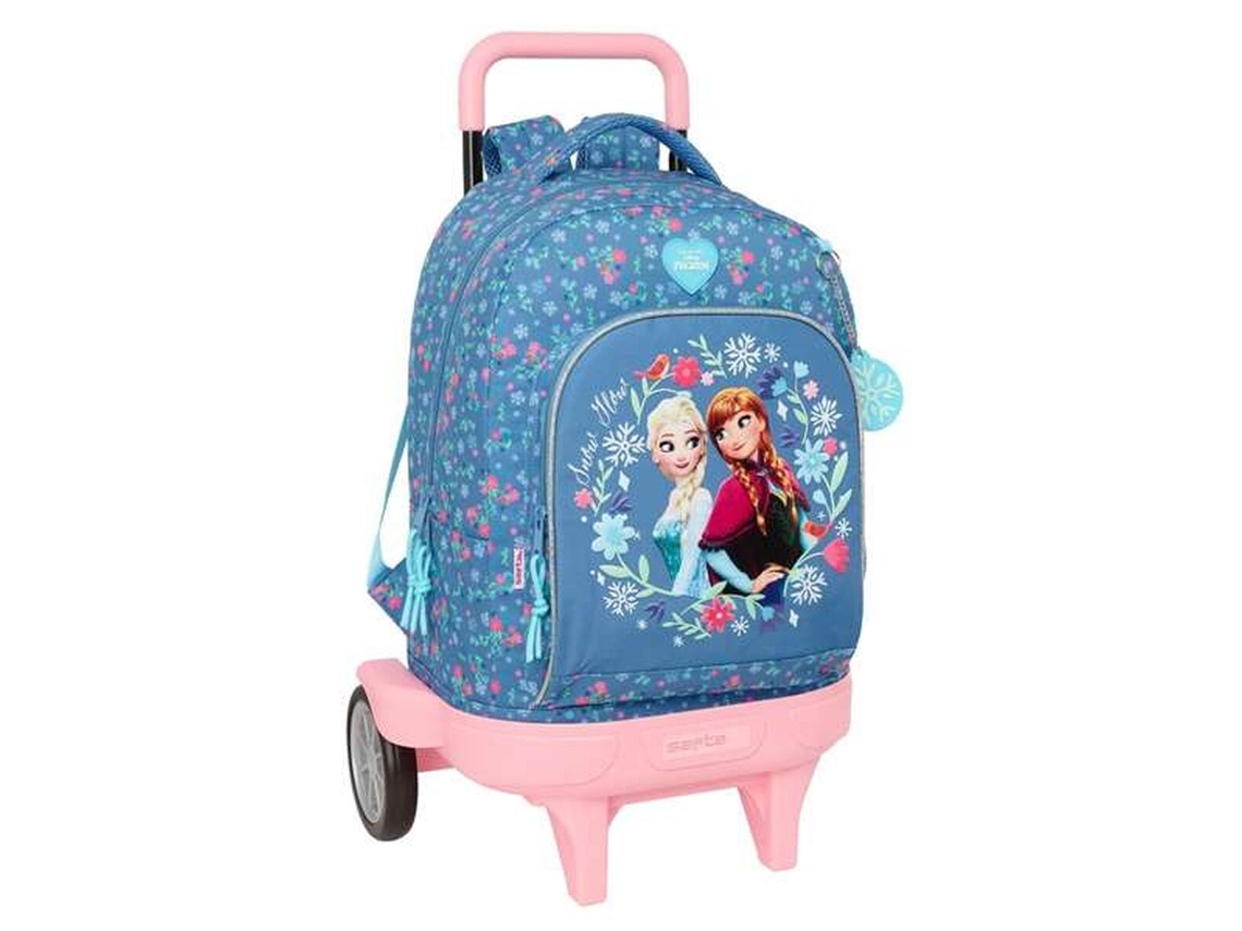 Mochila Escolar Com Rodas Frozen 33 X 45 X 22 Cm