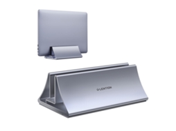 Suporte Vertical Universal Para Laptop Em Alumínio Lention Cinza Brilvibera