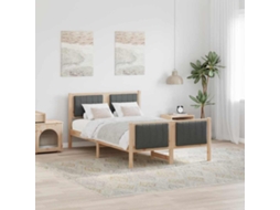 Vidaxl Estrutura da Cama Castanho e Cinzento escuro 120 X 200 Cm