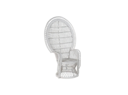 Poltrona Emmanuele em Rattan Branco, 97x66x144cm