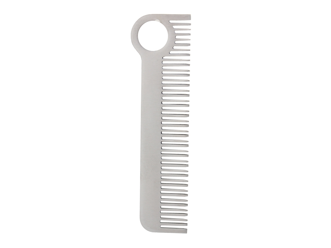 Pente De Cabelo E Bigode De Metal Inoxydável Com Acabamento Mate Minimalista Para Bolso