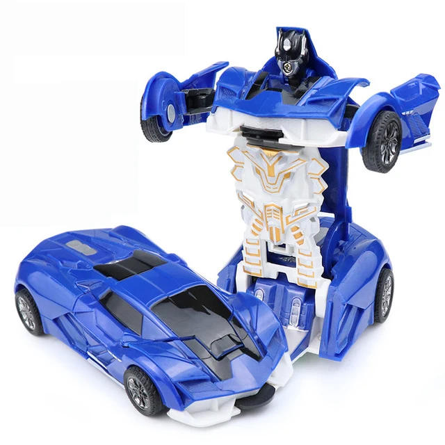(estilo 2, Azul) Mini Carrinho De Brinquedo 2 Em 1, Robô Com Transformação Automática, Não Requer Pilhas