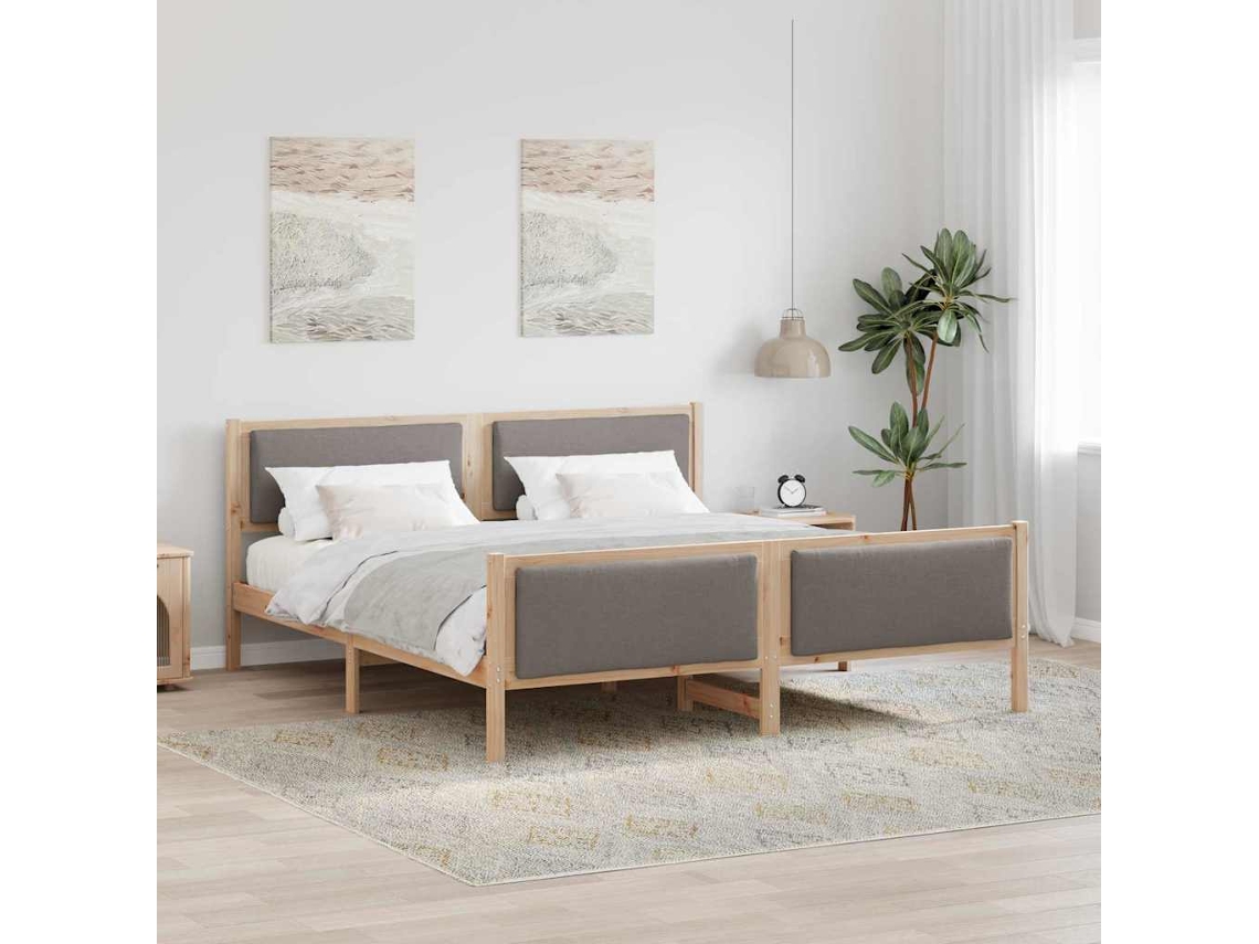 Vidaxl Estrutura Da Cama Cinzento-acastanhado 200 X 200 Cm Tecido