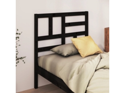 Vidaxl Cabeceira De Cama 81x4x104 Cm Pinho Maciço Preto