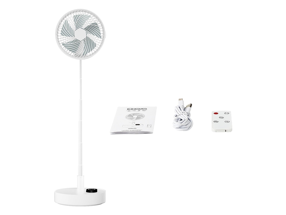 Ventilador Dobrável com Luz Noturna Controle Remoto 10000mah 8.3 Polegadas Portátil