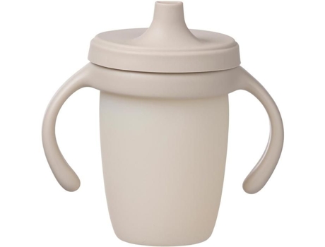 Copo de silicone bege B.box com bebedouro