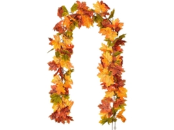 Guirnalda De Hojas De Arce Artificial, 2 Pack 6 Pies Cada Una, Decoración Otoño Acción De Gracias Interior Exterior