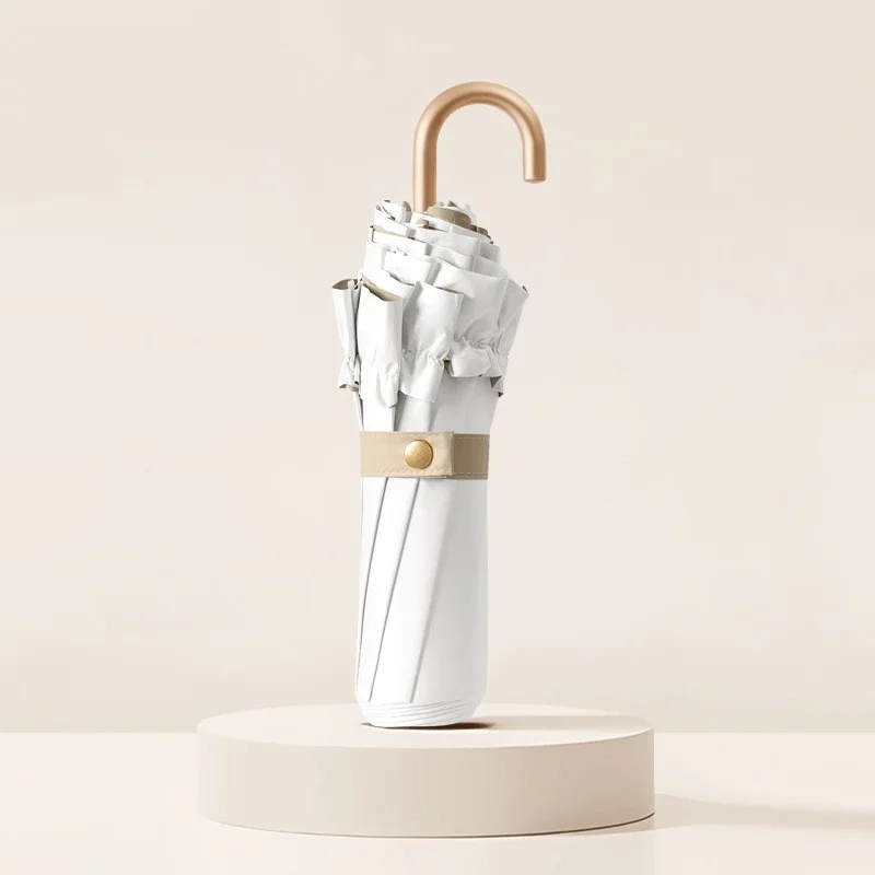 Guarda chuva Portátil de Alta Qualidade com Proteção Solar em Renda, Pequeno Guarda chuva com Proteção Uv MDUG (branco 8k)