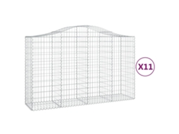 Gabion Basket, Gabion Baskets Vidaxl Prateado Ferro (200 X 50 X 120/140 Cm)