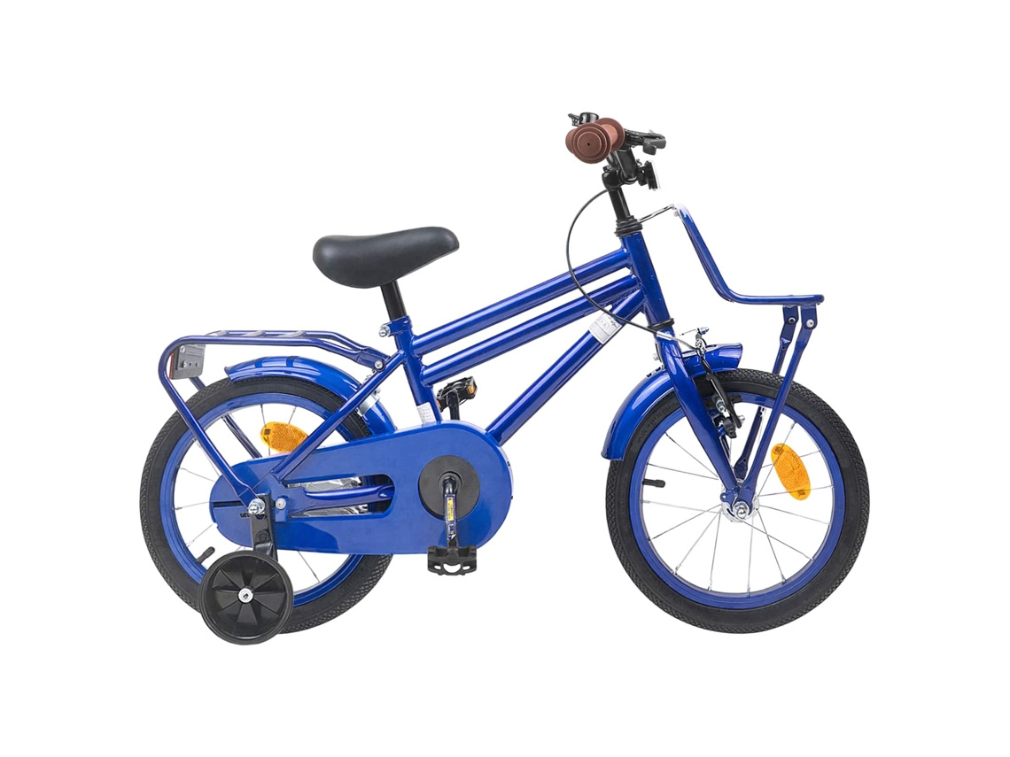 Vidaxl Bicicleta Infantil 14 Polegadas Para 3 A 5 Anos Azul Escuro
