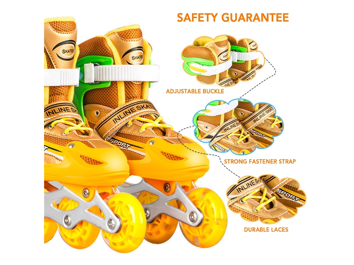 Lurelia Patins Inline Ajustáveis Com Rodas Iluminadas Pvc E Alumínio, Pu