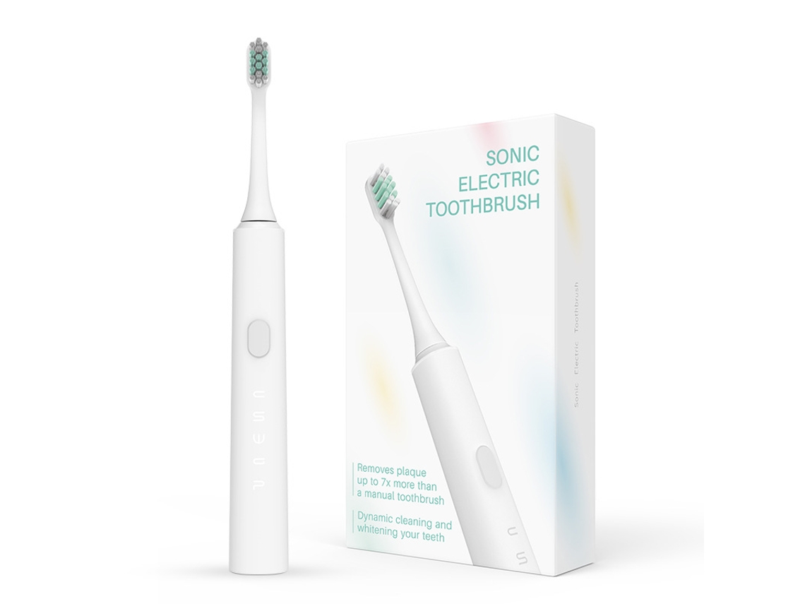 Escova De Dentes Elétrica Sónica Adulto À Prova Dágua Carregamento Sem Fio Magnético Sfushos (branco 4 Cabeças)