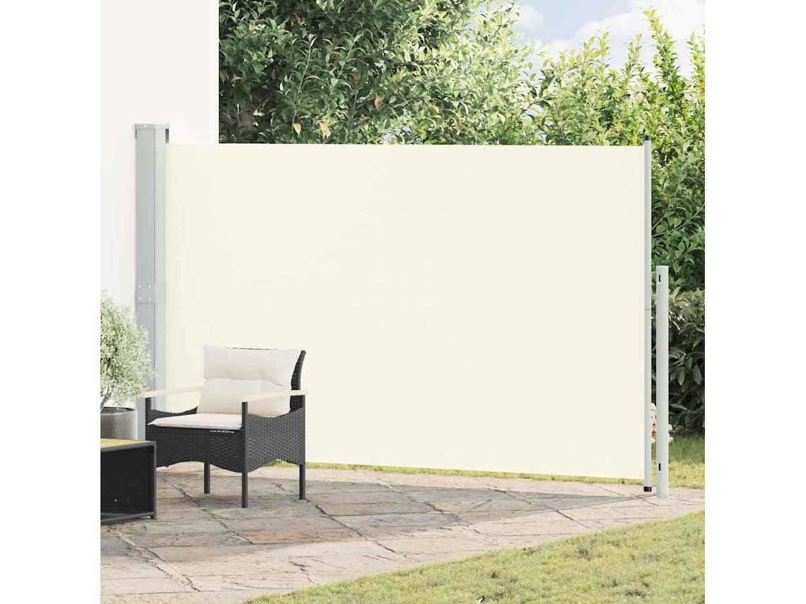Vidaxl Toldo Lateral Retrátil Para Pátio 180x314 Cm Creme