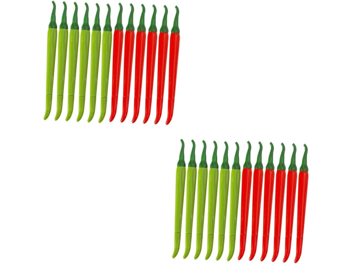 Conjunto De 24 Canetas Em Gel Formato Pimenta Instrumentos Escrita