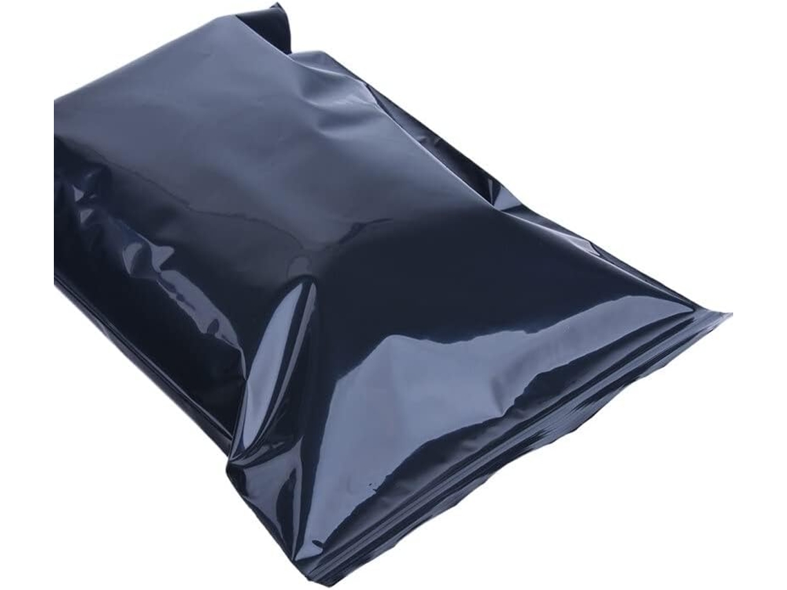 Sacos para envio, 100 unidades, sacos para envio automático, 12 fios, saco plástico preto com fecho de correr.