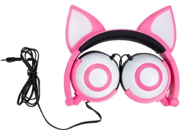 Fones De Ouvido Infantis Alipis Com Design Orelhas Gato, Material De Pvc Ergonômico E Hipoalergênico, Plugue Reto De 3