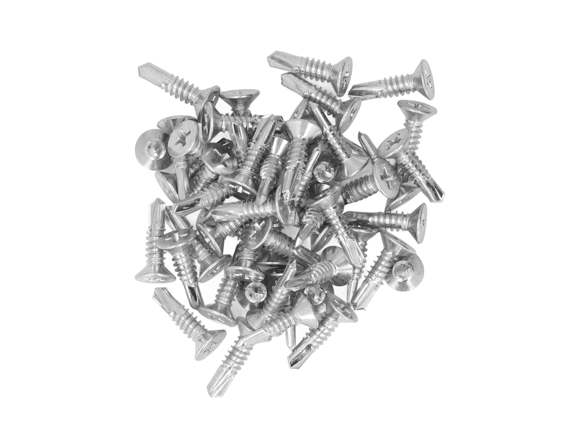 Parafuso Auto Perfurante Aço Carbono Galvanizado 4.8x19mm 50 Peças Cabeça Chata Philips