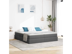 Vidaxl Cama com Arrumação e Colchão Cinza Escuro 180 X 200 Cm