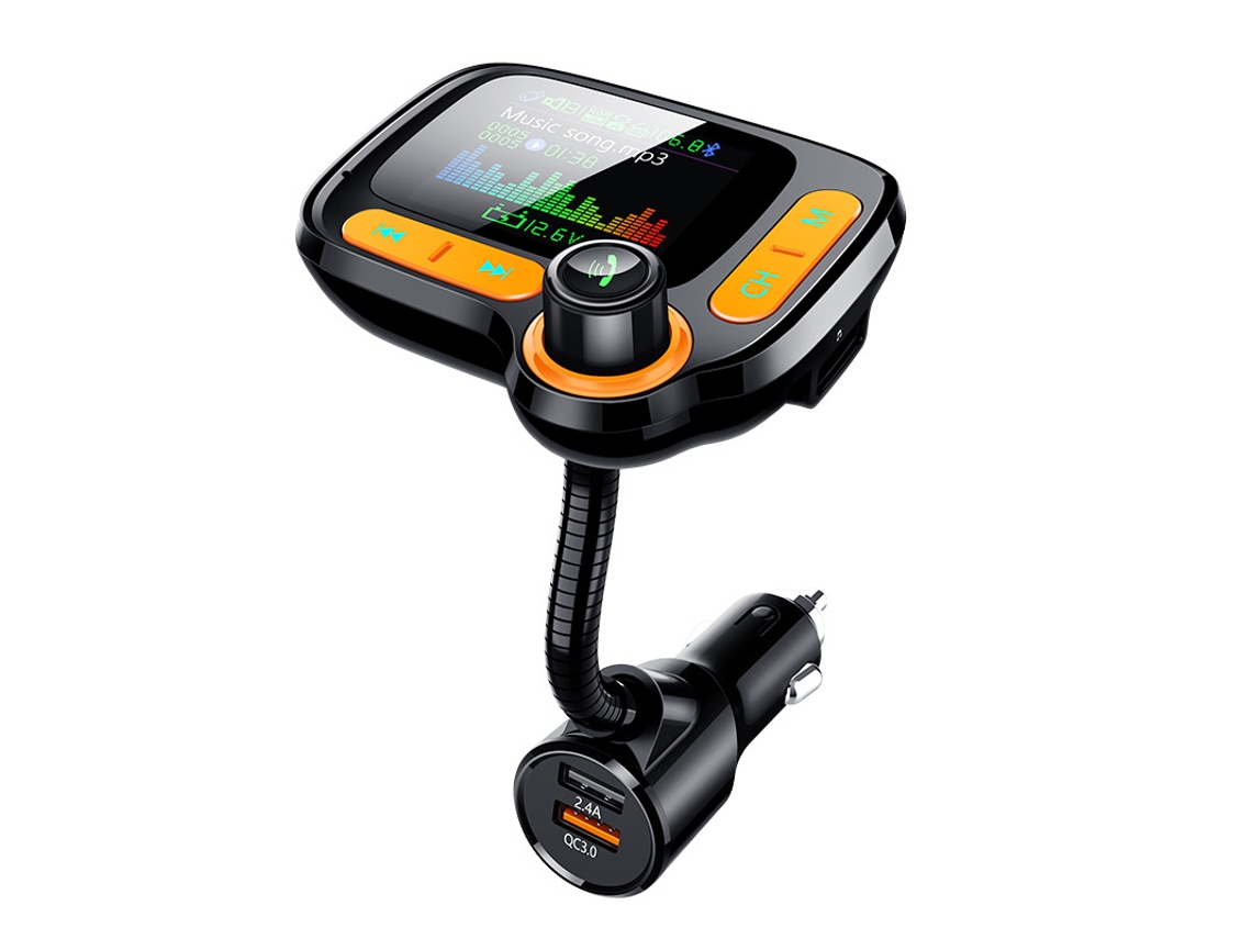 Transmissor FM Bluetooth para Automóvel Carregador Rápido para Automóvel Adaptador de Música para Automóvel Kit para Automóvel