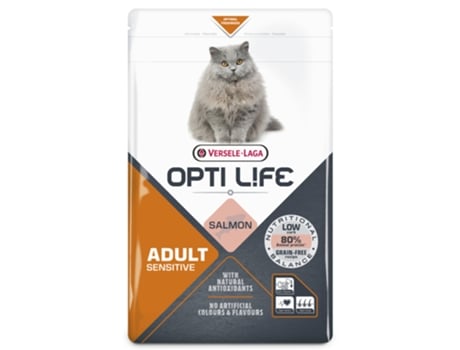 Ração seca para Gato VERSELE-LAGA OPTI LIFE Adulto com Sensibilidades Salmão (Quantidade: 2,5 kg)