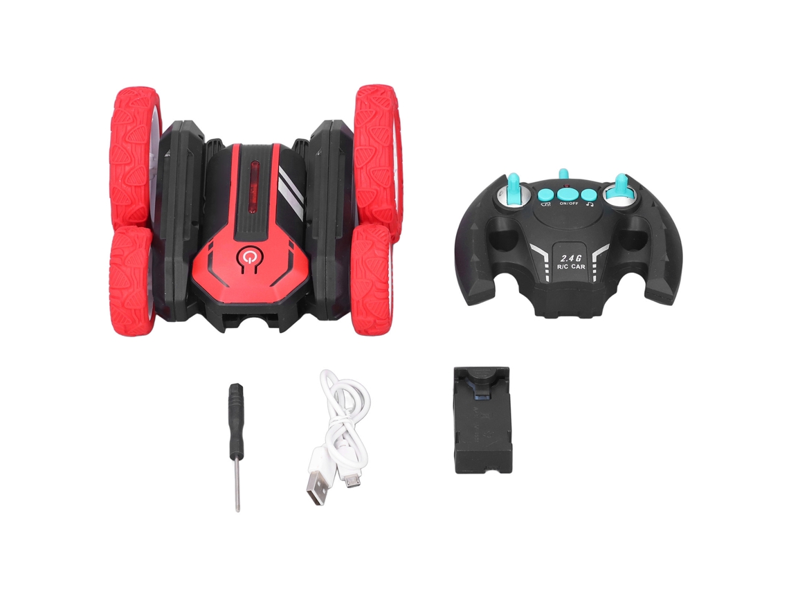 Mali carro de Acrobacias Rc 2.4ghz com Rotação 360° Presente de Aniversário Vermelho