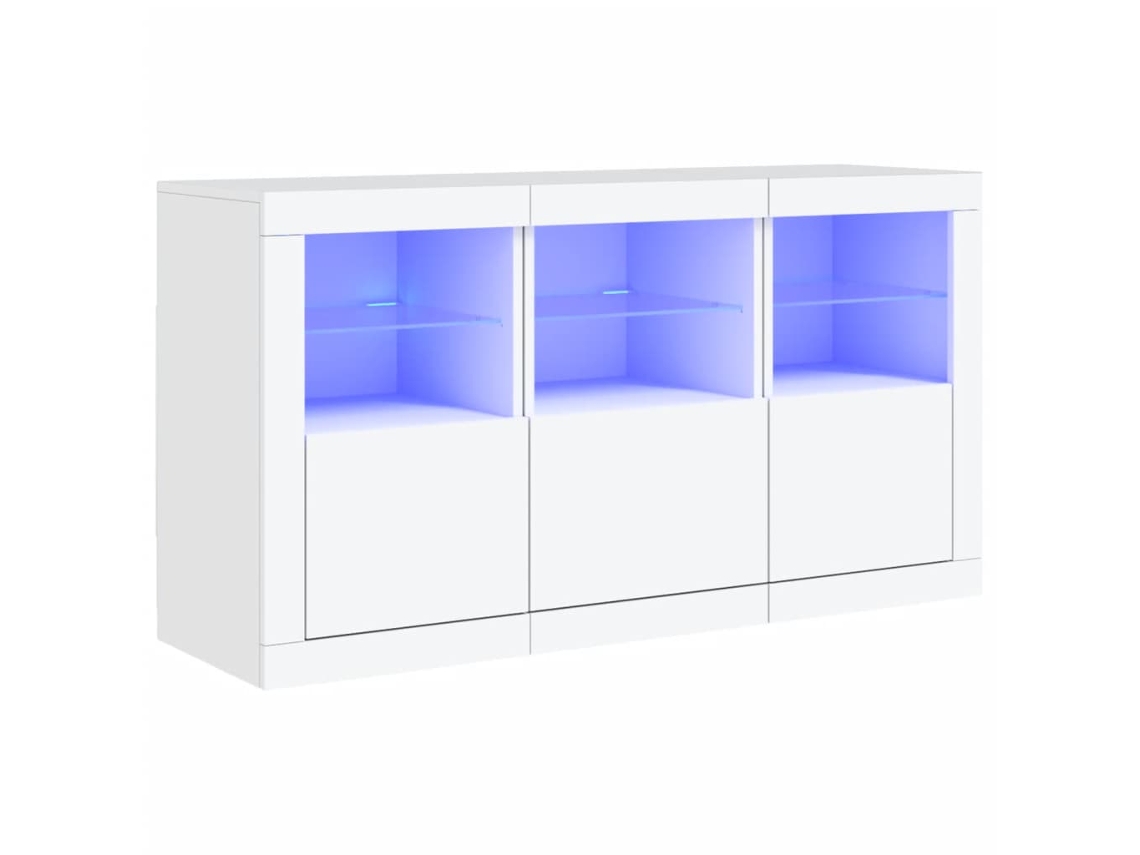 Aparador com luzes LED 123x37x67 cm Branco MAISON EXCLUSIVE