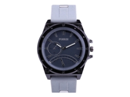 Reloj Casual De Hombre Con Dial Redondo Correa De Silicona Cuarzo (gris)