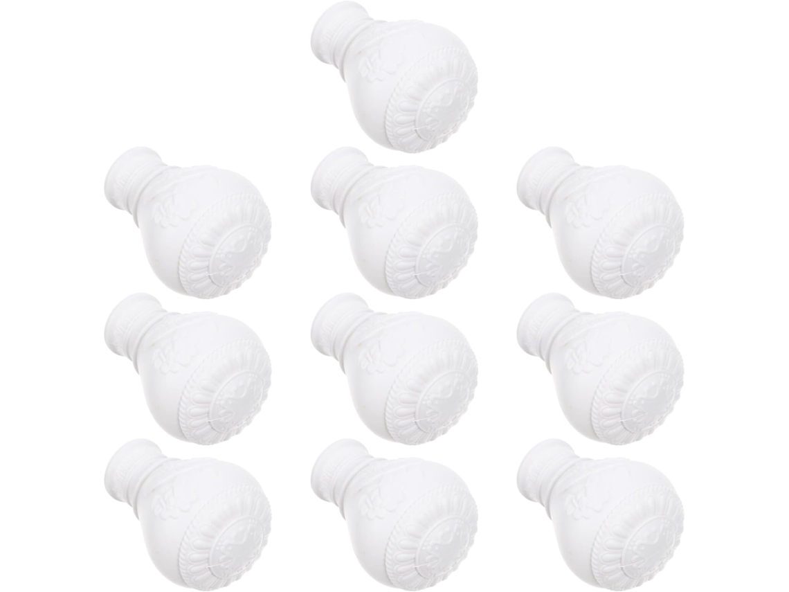 Conjunto De 10 Ponteiras Decorativas Para Varão De Cortina, Resistentes E Elegantes, Acessórios Práticos Para Trilho De Cortina