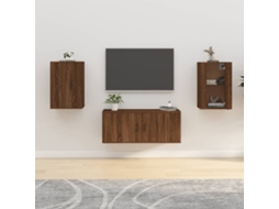 Vidaxl Móveis De Tv De Parede 2 Pcs 40x34,5x60 Cm Carvalho Castanho