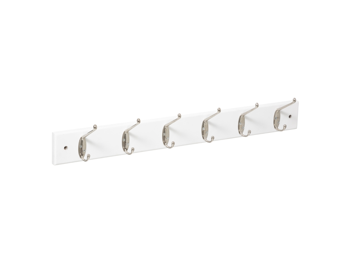 5Five cabide de metal de madeira com 6 cabeças, branco 5 FIVE SIMPLY SMART