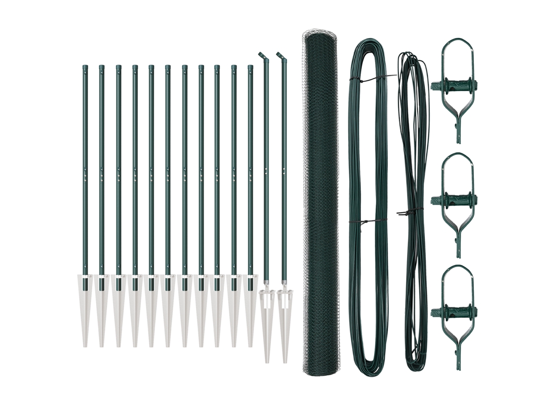 Conjunto 1 Cerca Externa Vidaxl Verde Aço (25 X 1,6 M)