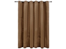 Maison Exclusive - Cortina Blackout Com Argolas Em Metal 290x245 Cm Veludo Bege