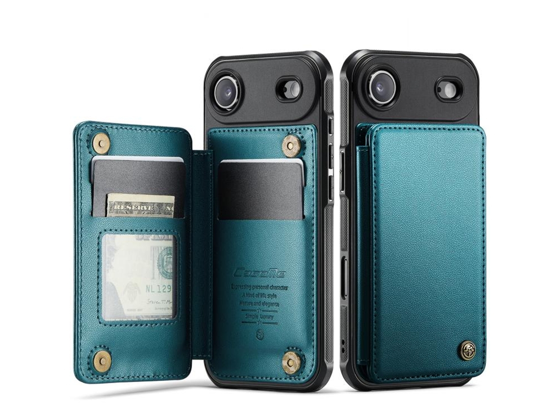 Capa Para Iphone 17 Air Com Compartimento Para Cartão E Proteção Rfid.