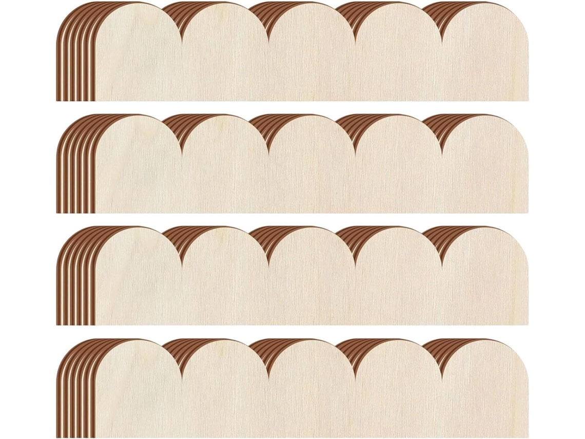 Moldura De Madeira Recortada – 24 Peças – Moldura Com Borda Rústica – Moldura De Acabamento Em Madeira