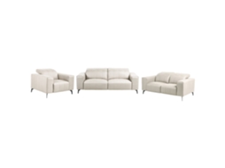 Conjunto De Sala De Estar Beliani Ommel De Piel Vegana Ecológica Beige 210x102x80