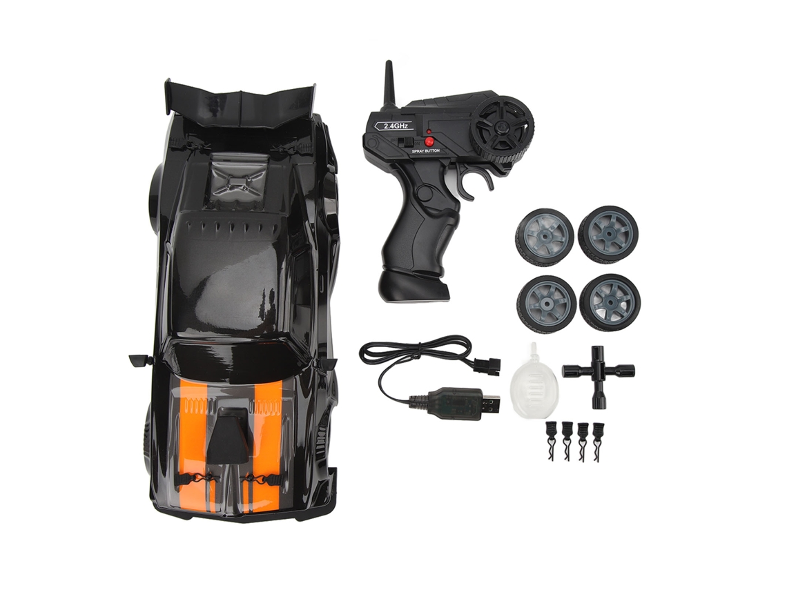 Mali carro de Controle Remoto 1:16 2.4ghz 4wd Veloz Drift com Luz Led para Adultos e Crianças Preto