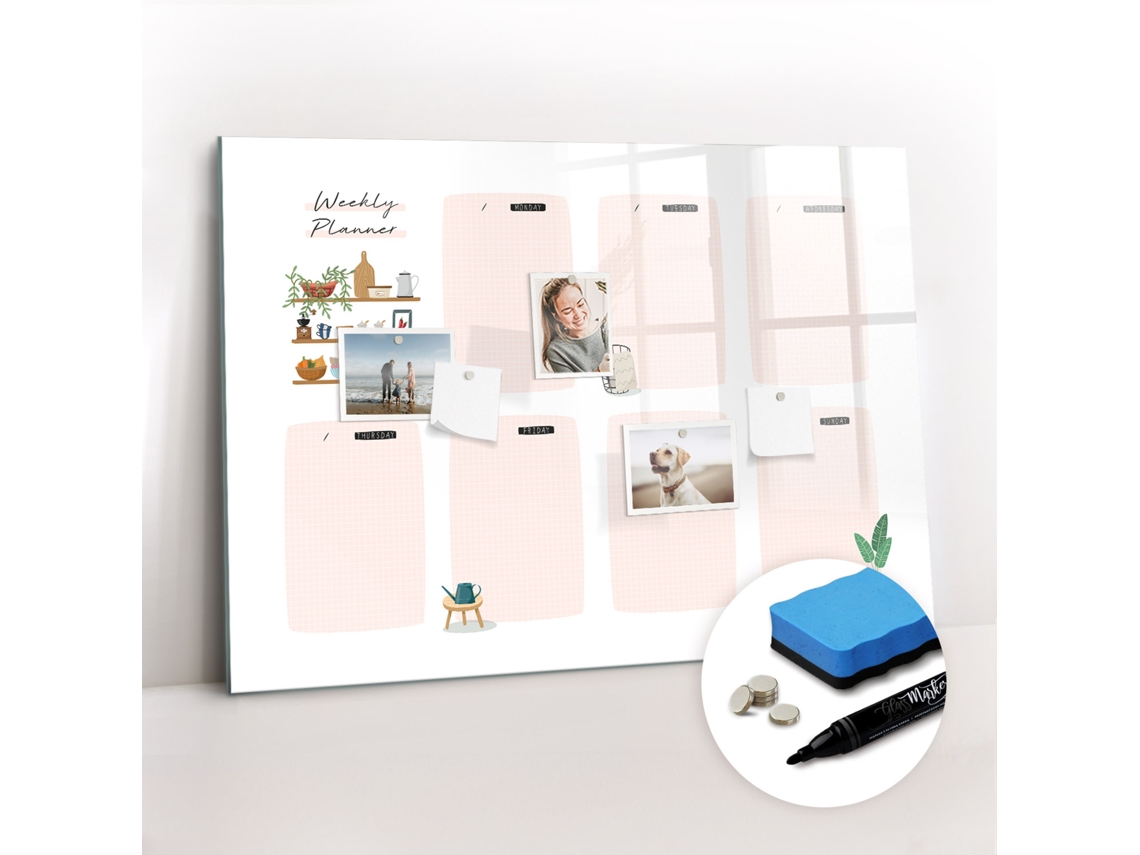 Quadro Magnético Decorativo Planeador Semanal Para O Corredor Espelharte (100x70 Cm)