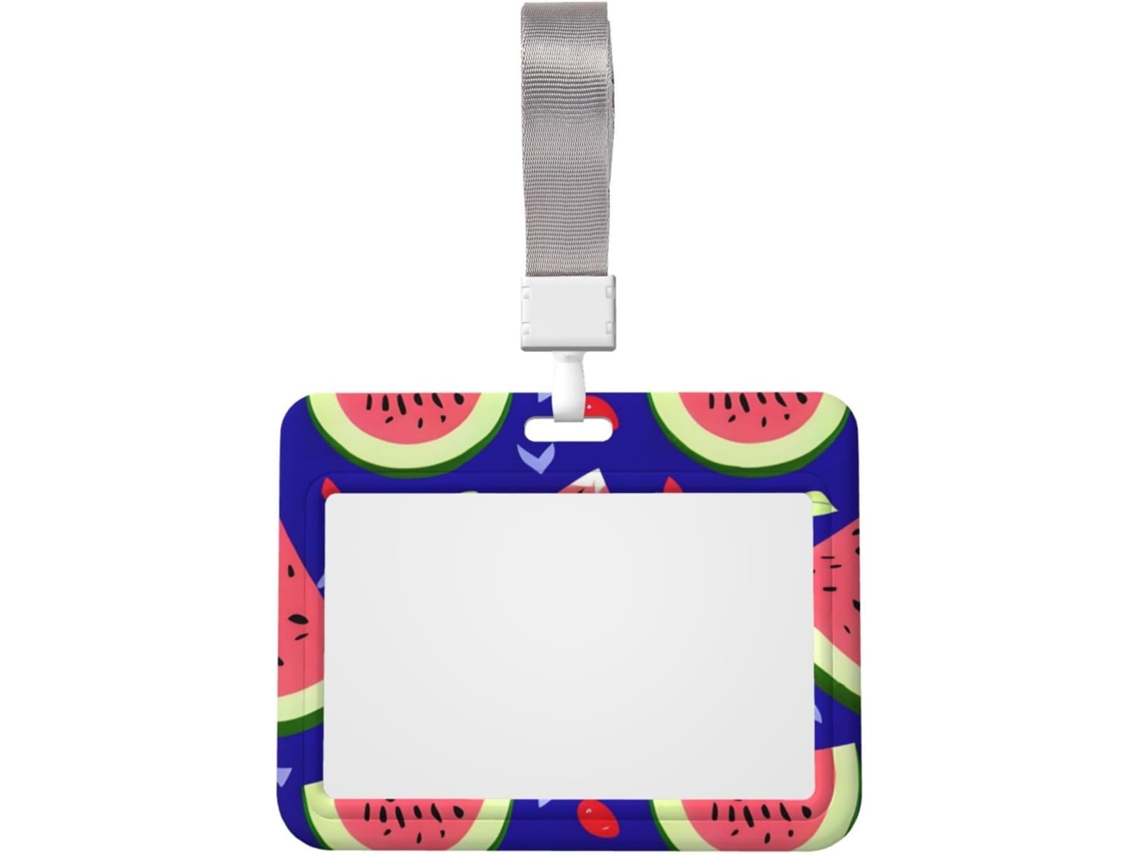 Porta Crachá de Frutas em Formato Melancia com Cordão, Porta Crachá Plástico Vertical Impermeável, Porta Crachá