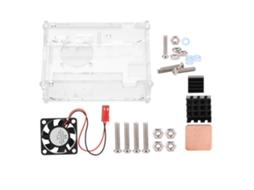 Caixa Transparente De Dissipação Rápida De Calor Aleta De Resfriamento Preta Mini Ventilador Para Raspberry Pi 2/3/b Luz Dourada