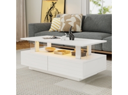Weißer Led-couchtisch, Acryl, Bluetooth-app, Doppelschichtig, Partys/büros, Aufbewahrung-hw