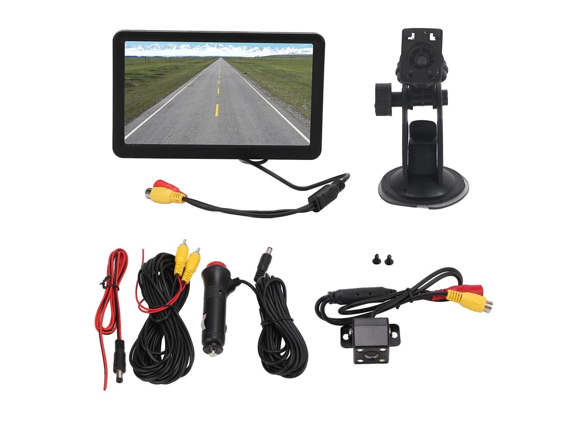 Câmera De Ré De 7 Polegadas De Alta Definição Com Ângulo Amplo De 170°, À Prova D'água E Com Visão Noturna, Ideal Para Trailers E Motorhomes. Equipada
