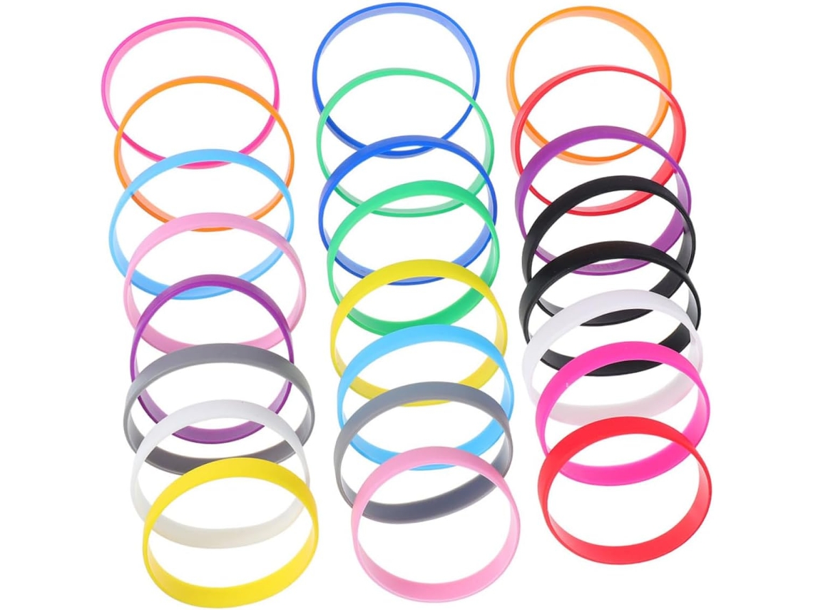 Conjunto De 48 Pulseiras Silicone Coloridas Para Lembrancinhas Festas, Eventos Esportivos E Aniversários